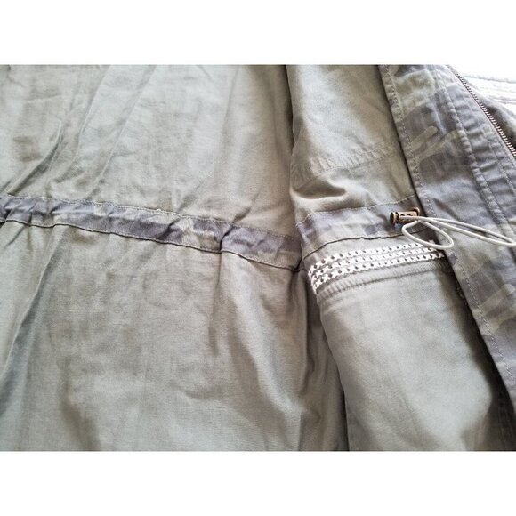 Caslon Olive British Camo Utility Jacket w/ Silver Embroidery Womens Size (L) - Picture 9 of 13